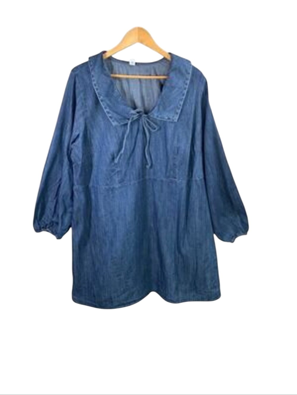 Old Navy Blue Denim Peasant Tunic Mini Dress